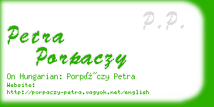 petra porpaczy business card